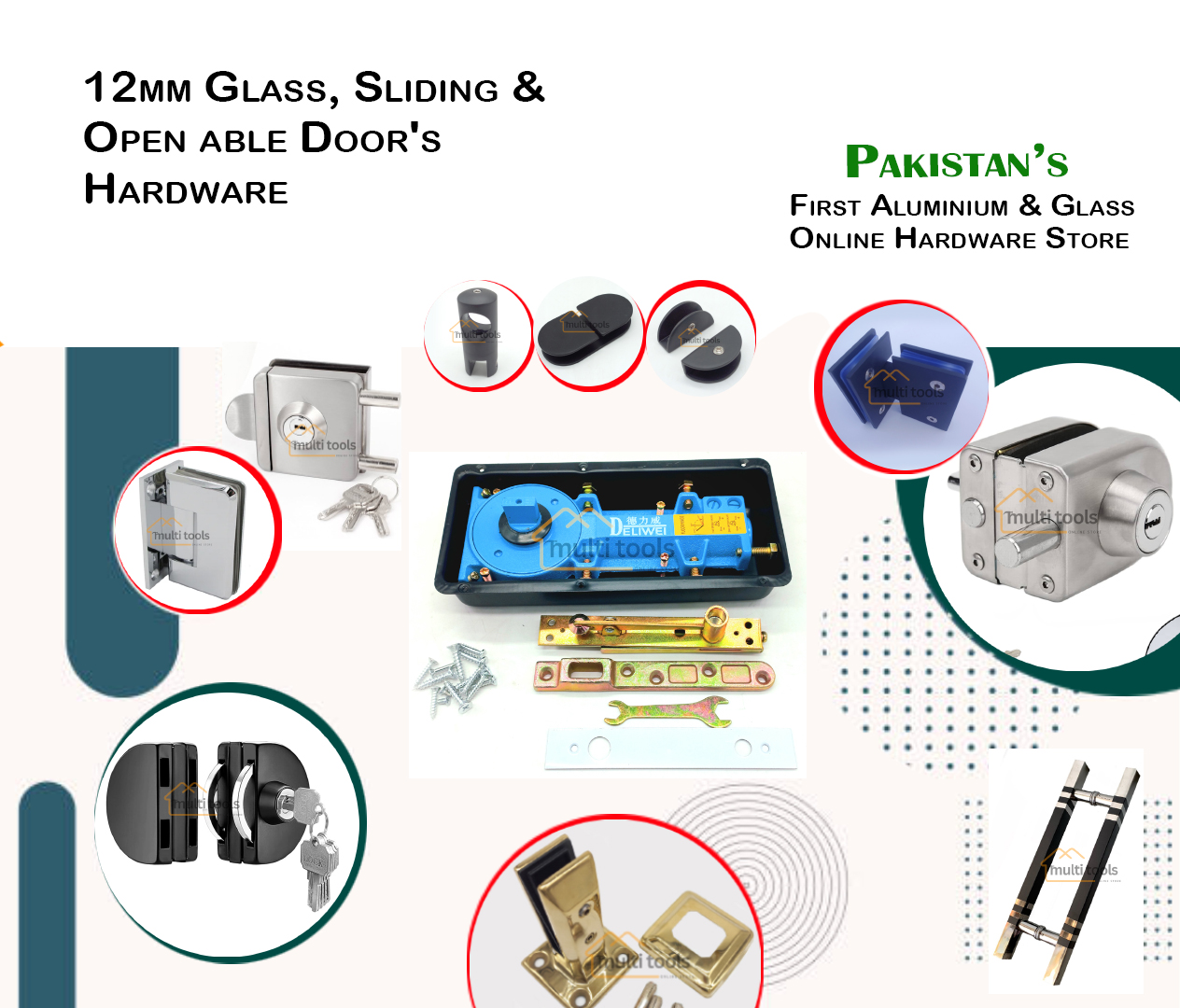 12mm Glass, Sliding & Open able Door's Hardware