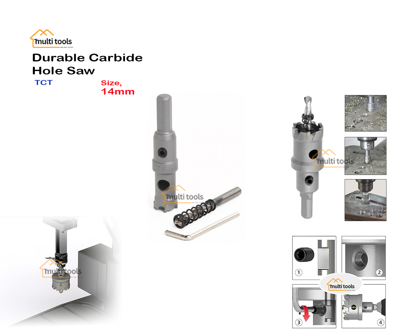 Durable Carbide Hole Saw Tct 14Mm