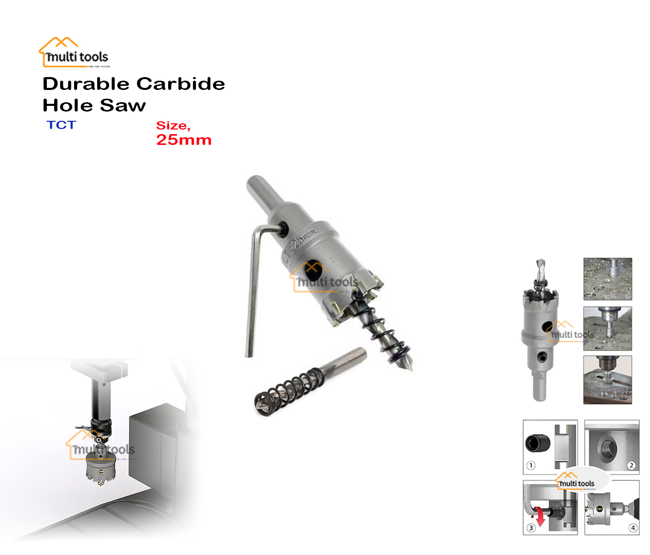 Durable Carbide Hole Saw Tct 25Mm