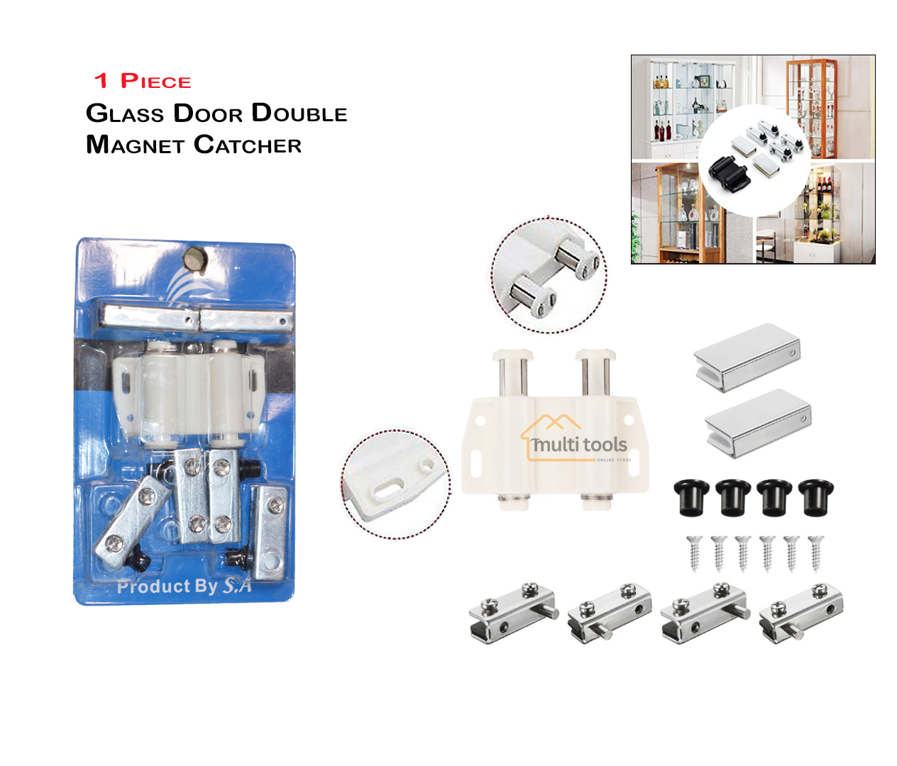 Glass Door Double Magnet Catcher