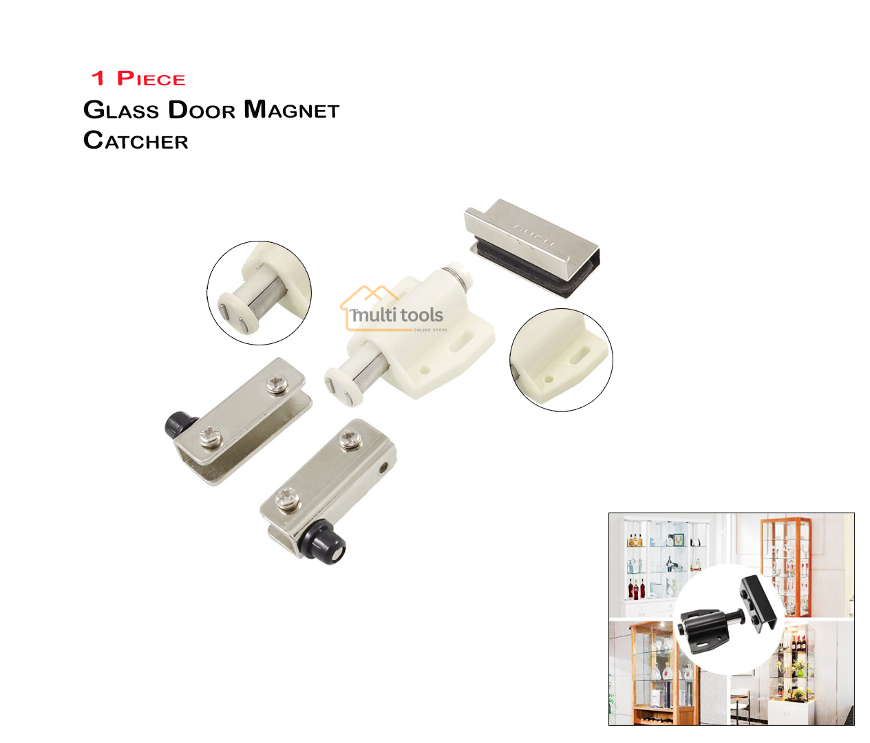 Glass Door Single Magnet Catcher