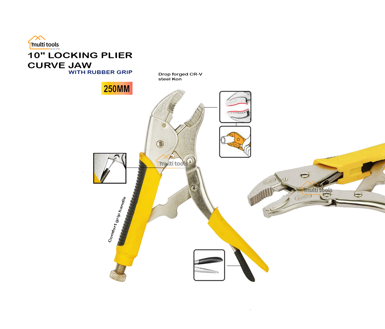 Locking Plier Curve Jaw 10 Inch