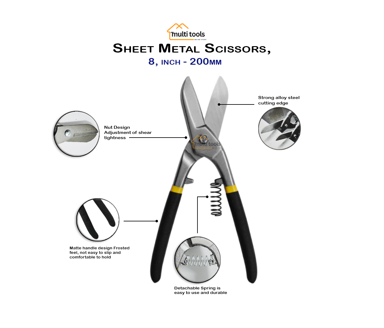 Sheet Metal Scissors 8 Inch 200Mm